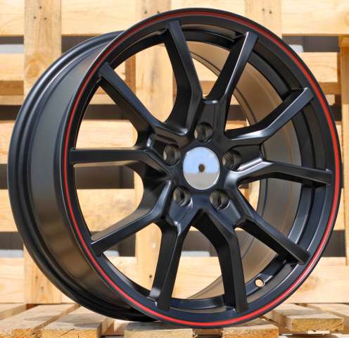 aluminiumfälgar JIL Wheels B5253BlackHalfMatt+RedLip(BLHMRL)RACIN(R)